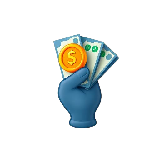 Tegnefilms-ikon for bettingbegrebet Cash out
